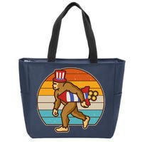 Retro Fourth 4th of July Firecracker Rocket Bigfoot Zip Tote Bag