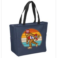 Retro Fourth 4th of July Firecracker Rocket Bigfoot Zip Tote Bag