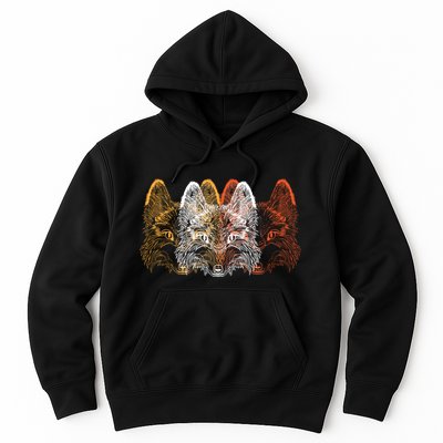 Retro Fox Faces Hoodie