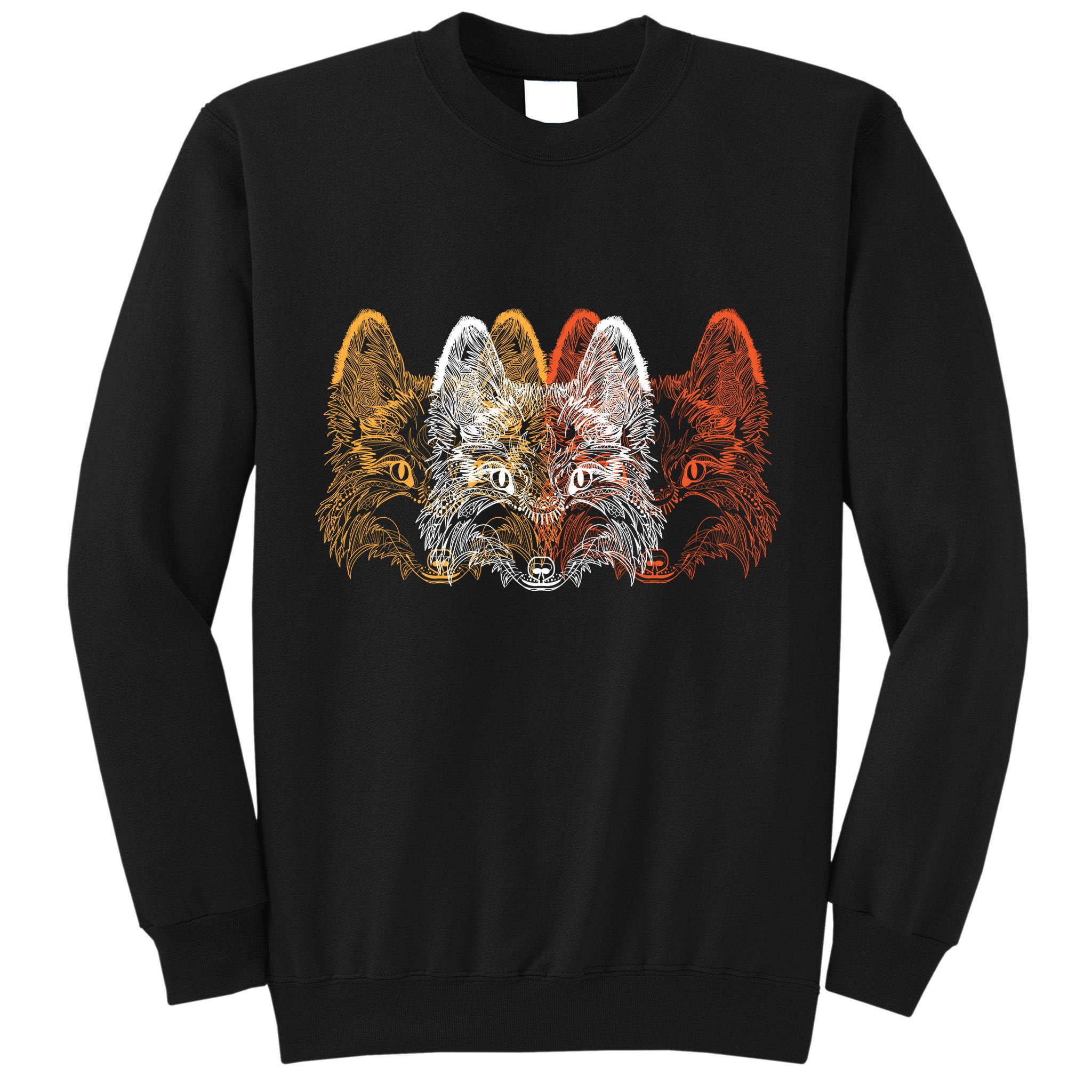 Retro Fox Faces Tall Sweatshirt