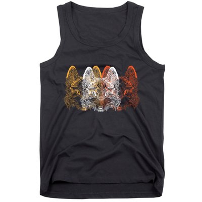 Retro Fox Faces Tank Top