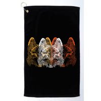 Retro Fox Faces Golf Towel