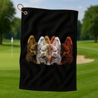 Retro Fox Faces Golf Towel