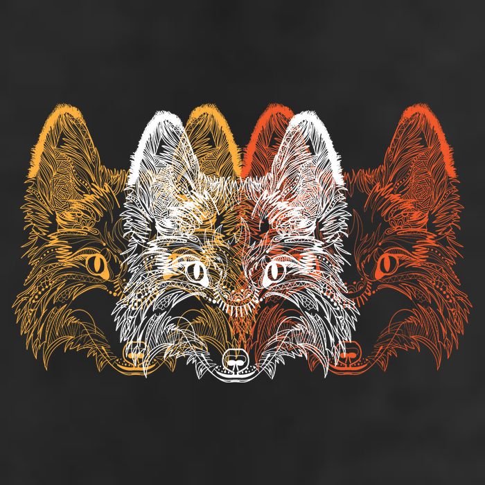 Retro Fox Faces Golf Towel