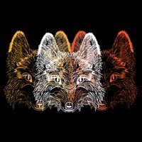 Retro Fox Faces Women's V-Neck T-Shirt