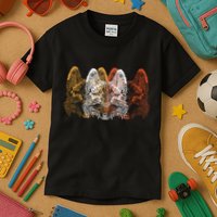 Retro Fox Faces Kids T-Shirt