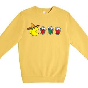 Retro Funny Cinco De Mayo Gamer Mexican Beer Premium Crewneck Sweatshirt