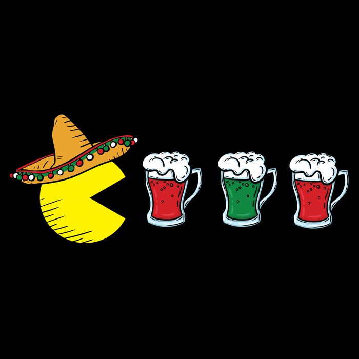 Retro Funny Cinco De Mayo Gamer Mexican Beer Yupoong Adult 5-Panel Trucker Hat