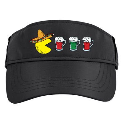 Retro Funny Cinco De Mayo Gamer Mexican Beer Adult Drive Performance Visor