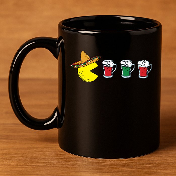 Retro Funny Cinco De Mayo Gamer Mexican Beer 11oz C Handle Ceramic Mug