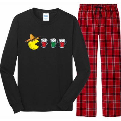 Retro Funny Cinco De Mayo Gamer Mexican Beer Long Sleeve Pajama Set