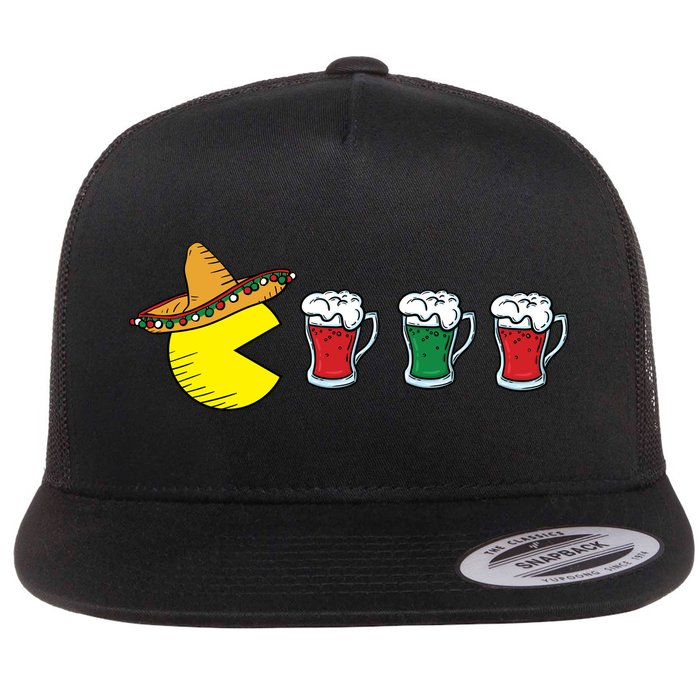 Retro Funny Cinco De Mayo Gamer Mexican Beer Flatbill Hat