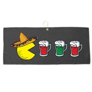 Retro Funny Cinco De Mayo Gamer Mexican Beer Large Microfiber Waffle Golf Towel