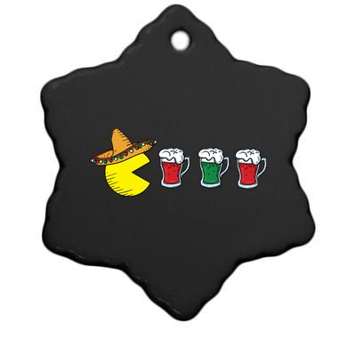 Retro Funny Cinco De Mayo Gamer Mexican Beer Ceramic Star Ornament