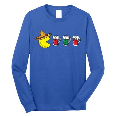 Retro Funny Cinco De Mayo Gamer Mexican Beer Long Sleeve Shirt