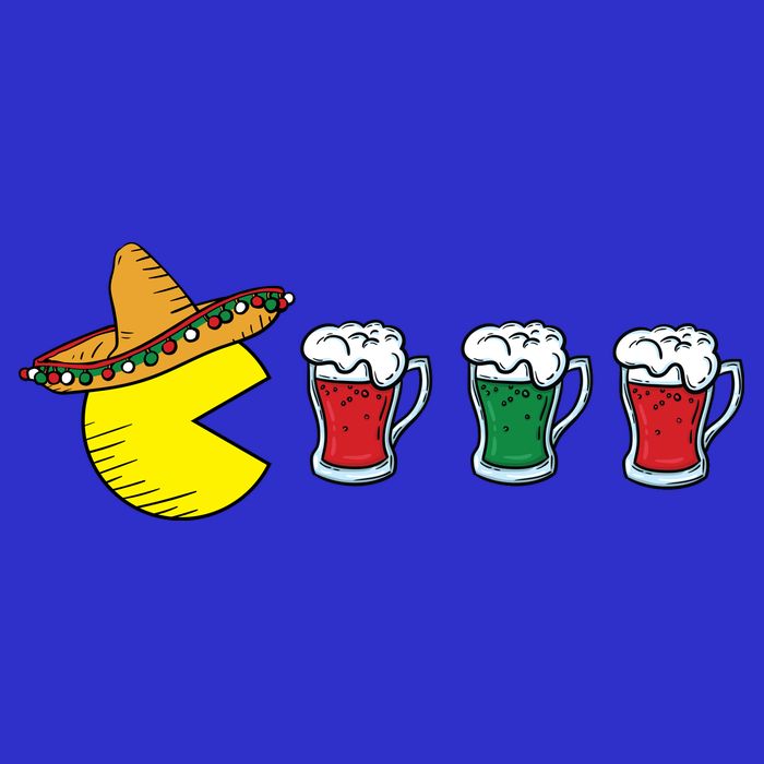 Retro Funny Cinco De Mayo Gamer Mexican Beer Premium T-Shirt