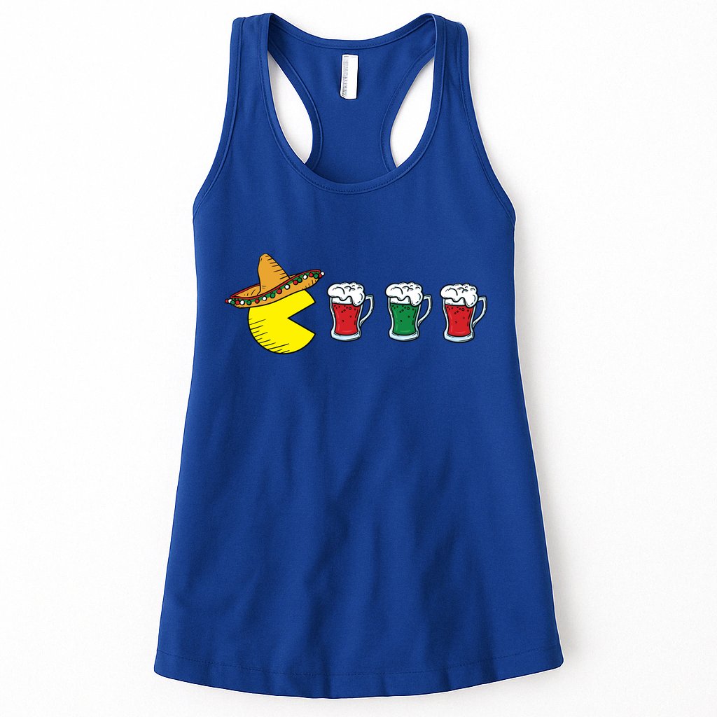 Retro Funny Cinco De Mayo Gamer Mexican Beer Womens Tank Top