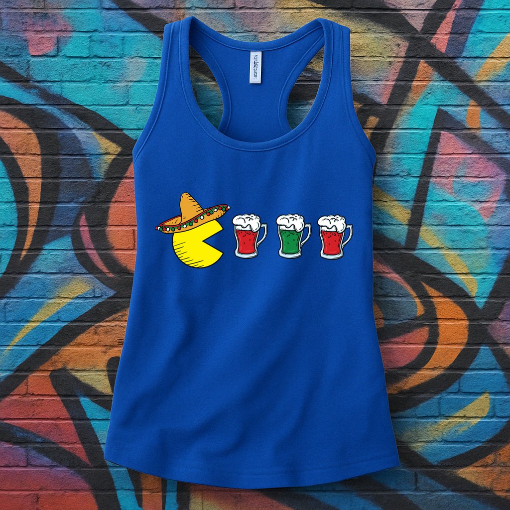 Retro Funny Cinco De Mayo Gamer Mexican Beer Womens Tank Top