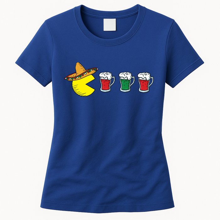 Retro Funny Cinco De Mayo Gamer Mexican Beer Womens T-Shirt