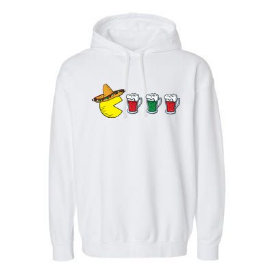 Retro Funny Cinco De Mayo Gamer Mexican Beer Garment-Dyed Fleece Hoodie