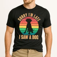 Retro Funny Sorry I'm Late I Saw A Dog Cooling Performance Crew T-Shirt