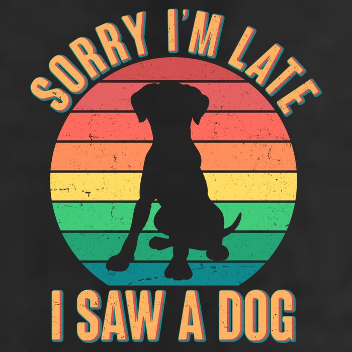 Retro Funny Sorry I'm Late I Saw A Dog 25L Jumbo Tote