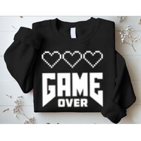 Retro Game Over Out Of Hearts Sweatshirt