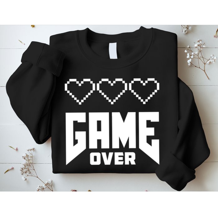 Retro Game Over Out Of Hearts Sweatshirt