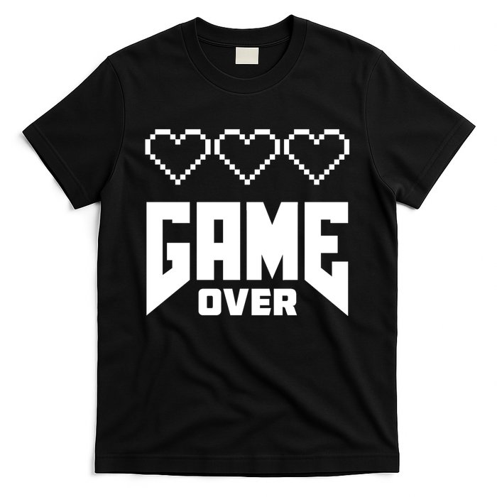 Retro Game Over Out Of Hearts T-Shirt