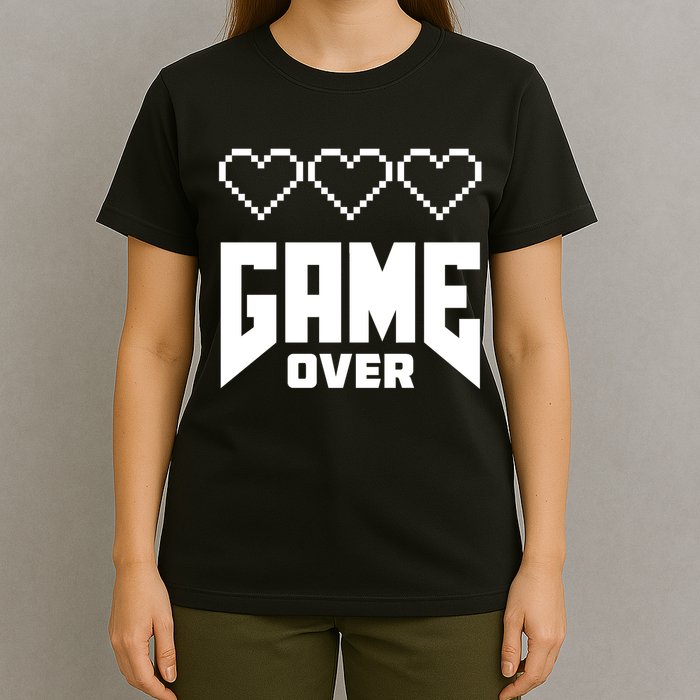 Retro Game Over Out Of Hearts T-Shirt