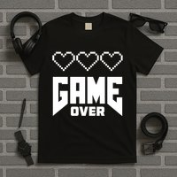 Retro Game Over Out Of Hearts T-Shirt