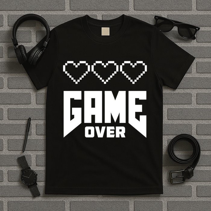 Retro Game Over Out Of Hearts T-Shirt