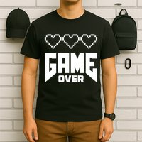 Retro Game Over Out Of Hearts T-Shirt