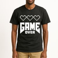Retro Game Over Out Of Hearts Tall T-Shirt