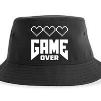 Retro Game Over Out Of Hearts Sustainable Bucket Hat