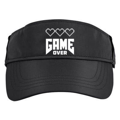 Retro Game Over Out Of Hearts Adult Drive Performance Visor