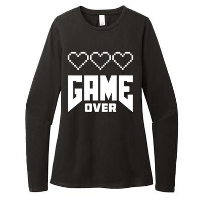 Retro Game Over Out Of Hearts Womens CVC Long Sleeve Shirt