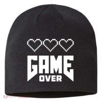 Retro Game Over Out Of Hearts Sustainable Beanie