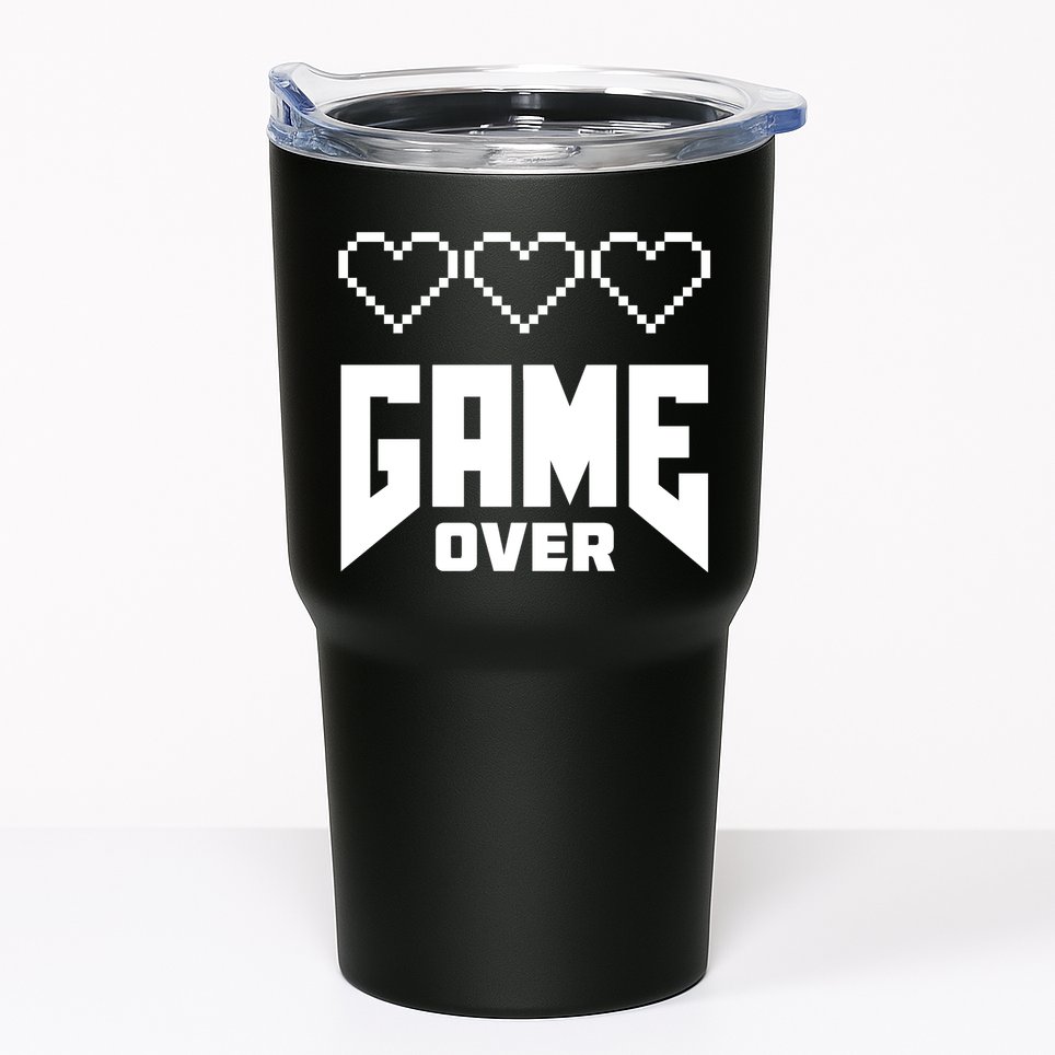 Retro Game Over Out Of Hearts Tumbler