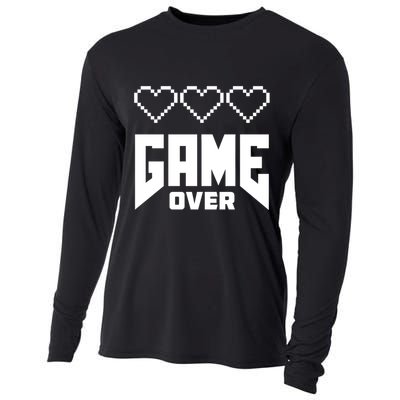 Retro Game Over Out Of Hearts Cooling Performance Long Sleeve Crew