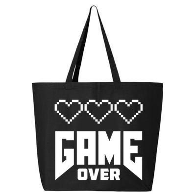Retro Game Over Out Of Hearts 25L Jumbo Tote