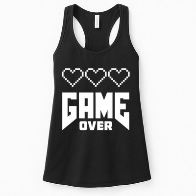 Retro Game Over Out Of Hearts Womens Tank Top
