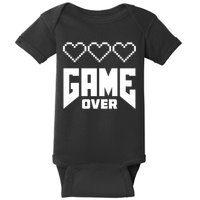Retro Game Over Out Of Hearts Baby Bodysuit