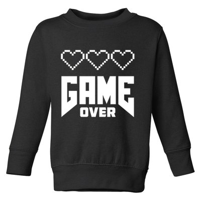Retro Game Over Out Of Hearts Toddler Sweatshirt