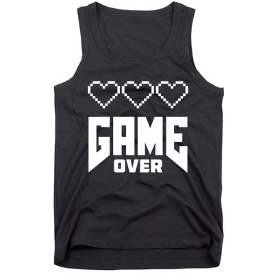 Retro Game Over Out Of Hearts Tank Top