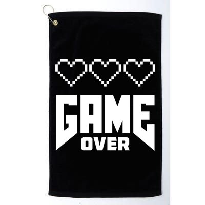 Retro Game Over Out Of Hearts Golf Towel