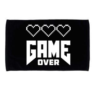 Retro Game Over Out Of Hearts Microfiber Hand Towel