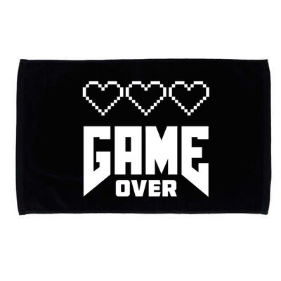 Retro Game Over Out Of Hearts Microfiber Hand Towel