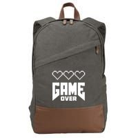 Retro Game Over Out Of Hearts Cotton Canvas Backpack