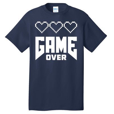 Retro Game Over Out Of Hearts Tall T-Shirt